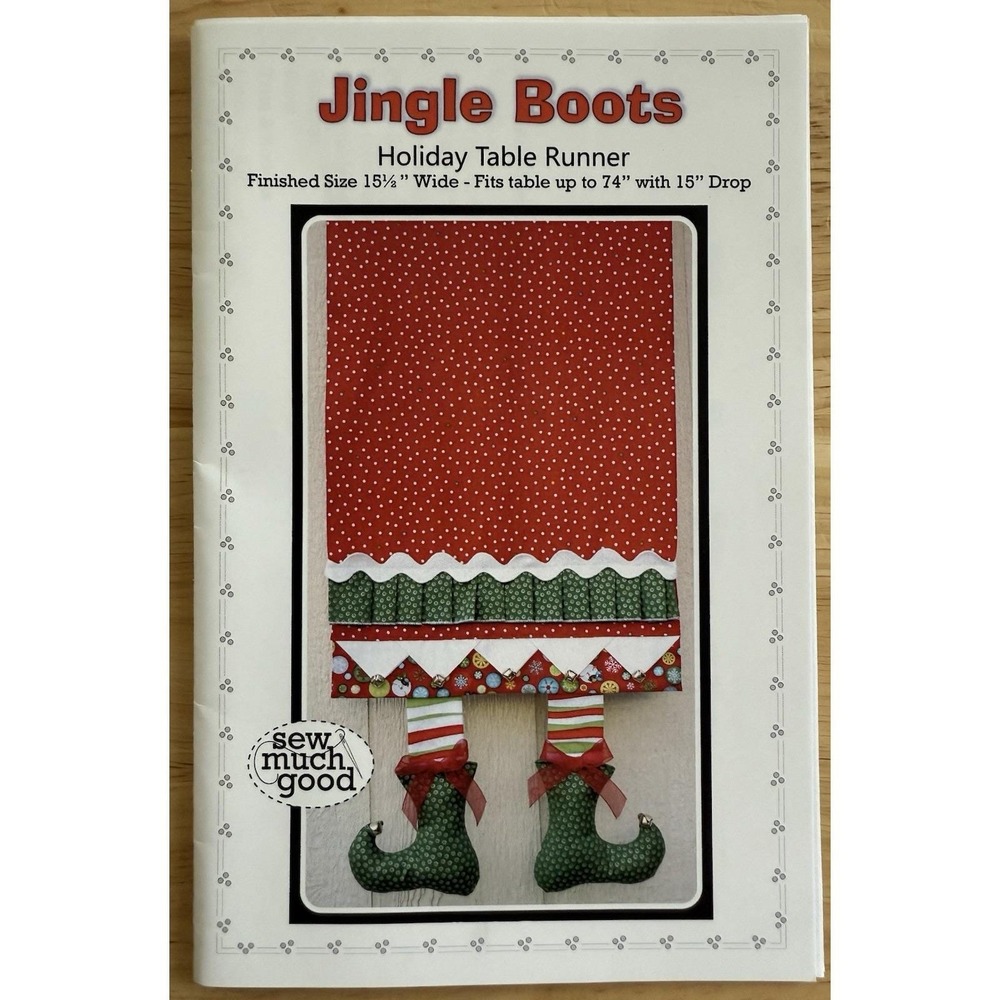 JINGLE BOOTS Holiday Table Runner by Sew Much Good UNCUT Sewing Pattern